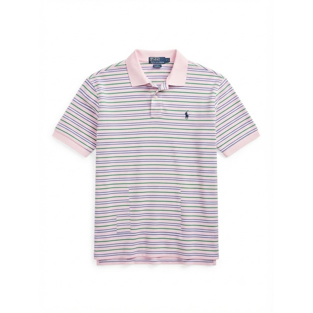 Polo Ralph Lauren 3X Tall Mens Striped Logo Retro Pink Casual Preppy Short